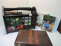 Magazine Rack / 4 Gardening Books / Backgammon