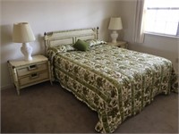 White Full Size Bed W/ Bedding Set