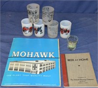 Mohawk book & Schmidt Beer Book w/ 7 Shot Glasses