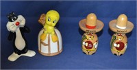 Sylvester & Tweety & Wooden Mexician S&P Shakers