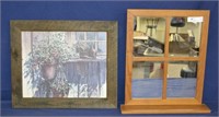 Rustic Wood Framed Wall Decor & Standing Mirror