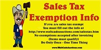 Sales Tax Exemption Info