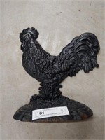 Contemporary Cast Iron Rooster Formed Door Stop
