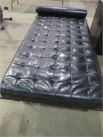 Black Pleather Bed & Pillow - Not Good Condition