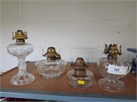 (4) Glass Fluid Lamps