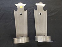 (2) Signed Andy Heisey Tin Candle Sconces