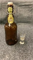 Grolsch large beer bottle with schlichte shot