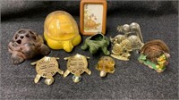 Fun turtle lot- some vintage, candle holders,