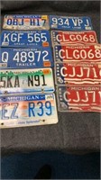 Variety of Michigan license plates ranging from