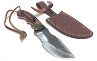 CUSTOM HAND MADE FULL TANG BOWIE KNIFE & SHEATH