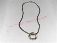 Sterling silver circle pendant on thick sterling