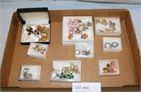 FLAT BOX OF VTG. & COSTUME JEWELRY