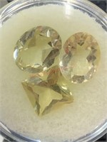 7.16CT TOTAL WEIGHT 3 Yellow beryl STONES