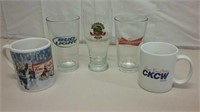 Three Beer Glasses & 2 Coffee Mugs Incl. Local