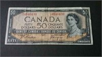 1954 Canada 50 Dollar Banknote
