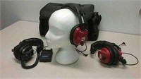 Three Pair Of Racing Headphones & Carry Bag