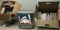 Electrohome 13" TV/VCR Combo W/ 2 Boxes Of VHS