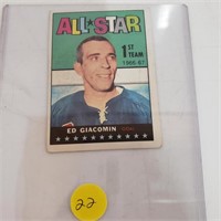 All Star Ed Giacomin Topps  1967-68