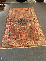 Hand Made Persian Rug with Faces