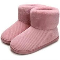 Women's 11-12 Fuzzy Indoor/Outdoor Slippers, Pink