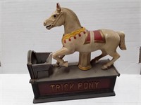 Vintage Cast Iron Coin Bank Trick Pony