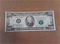 Rare US $20 1990 , Extra Green on the Back