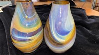 Wonderful Hand Blown Phoenician Art Glass 2 Vases