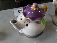 Vintage Disney Mrs Potts Ceramic Teapot Cookie Jar