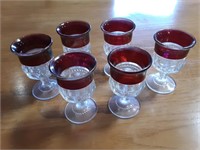 Vintage Kings Crown Set Of 6 Ruby Red Thumb 3.5".