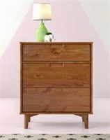 Dorinda Groove Handle Wood 3 Drawer Dresser