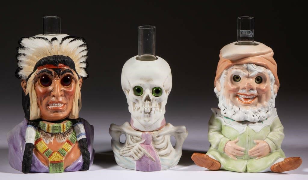 Rare bisque figural night lights from the Bennett collecition
