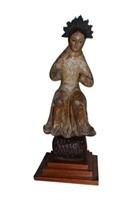 Antique Carved Polychromed Wood Santos Figure