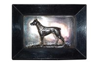 FRITZ DILLER - Silver Plated Bronze Dog in Relief