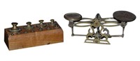 Brass Postal Scale w/ Full Set of Weights