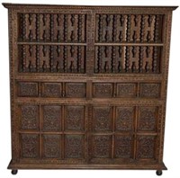 A Spanish Colonial Style Oak Display Cabinet