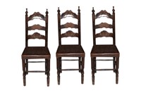 Three Spanish Colonial Revival Mahogany Chairs