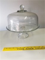 Footed Glass Cake Stand w/ Lid
