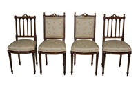 Four Louis XVI Style Parcel Gilt Salon Chairs