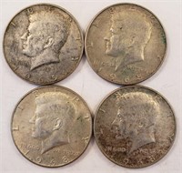 (4) Kennedy 1/2 Dollars, 60's Era