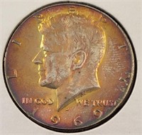 1969-D Kennedy 1/2 Dollar, Nicely Toned