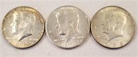 (3) 1969-D Kennedy 1/2 Dollars, Higher Grade