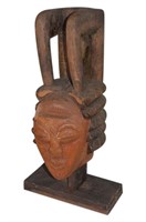 Hand Carved African Mask on Base