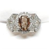 Certified PT950 Brown Diamond(1.39ct) And Diamond