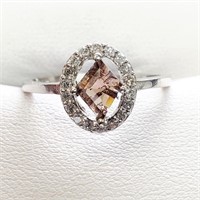 Certified PT950 Brown Diamond(0.65ct) And Diamond