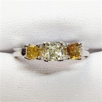 Certified PT950 Colored Diamond(0.98ct) Ring