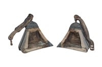 Pair of  Antique Spanish Colonial Wooden Stirrups