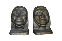 Pair of Bronze Bookends - Nuns