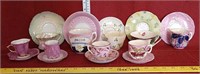 Assortment of vintage tea cups and saucers