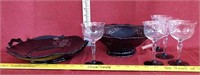 Black- tray, bowl, 5 cups