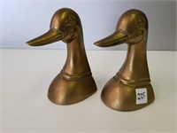 Brass Duckhead Bookends, 6" tall